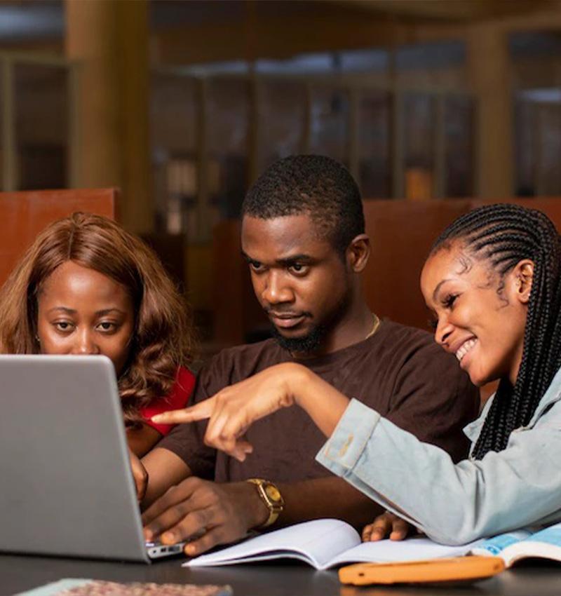 students learning with a computer